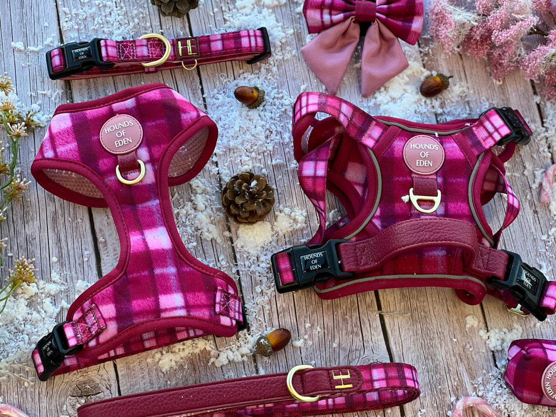 Rose Berry Plaid - Supaw Strong™ Lite Dog Harness (XS-XL)