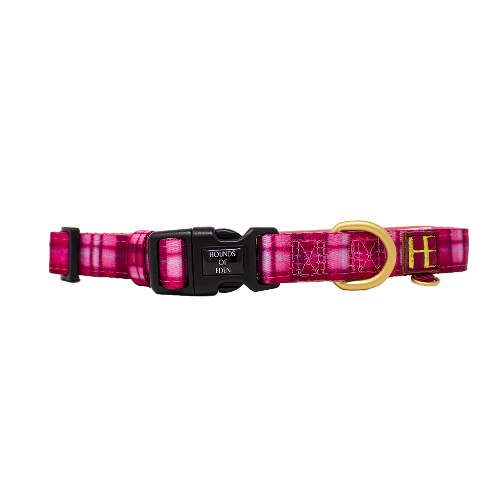 Rose Berry Plaid - Adjustable Dog Harness (XXS-XS)