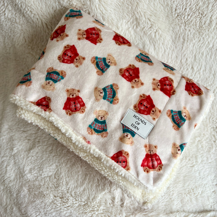 Kuscheldecke mit Hahnentrittmuster, Rosa