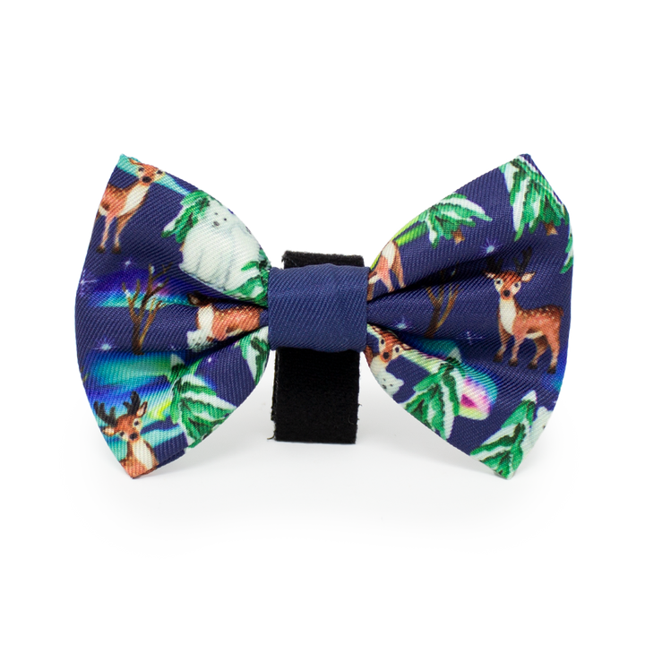 Polar Lights - Navy Polar Bear Design Dog Bow Tie