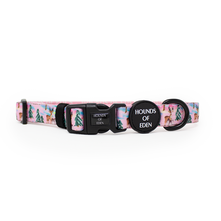 Aurora Nights - Pink Penguin Design Dog Collar