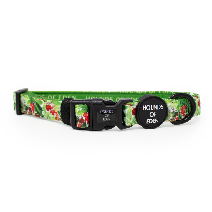 Winter Spruce & Berries Design Dog Collar