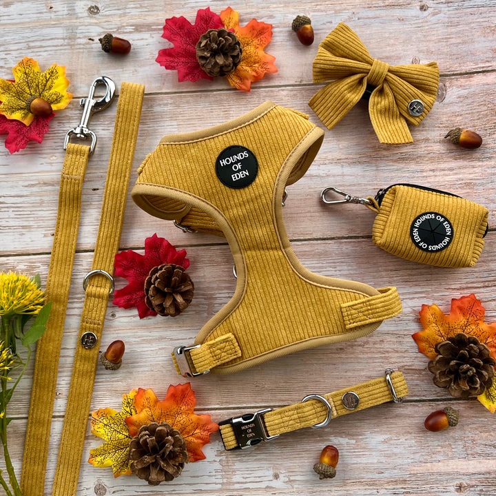 Mustard Yellow Corduroy Poop Bag/Treat Holder