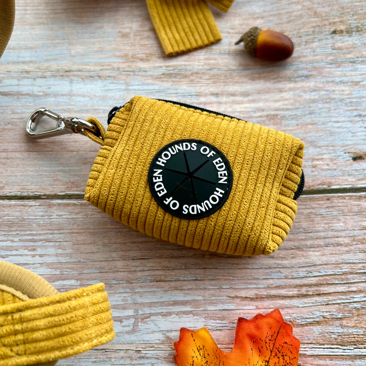 Mustard Yellow Corduroy Poop Bag/Treat Holder